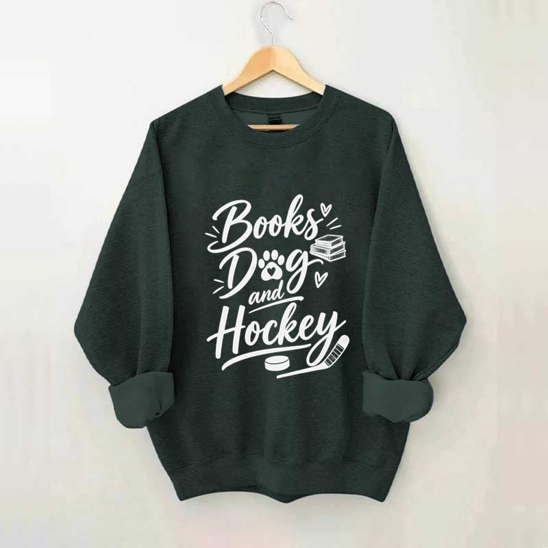 Books Dog and Hockey Sweatshirt