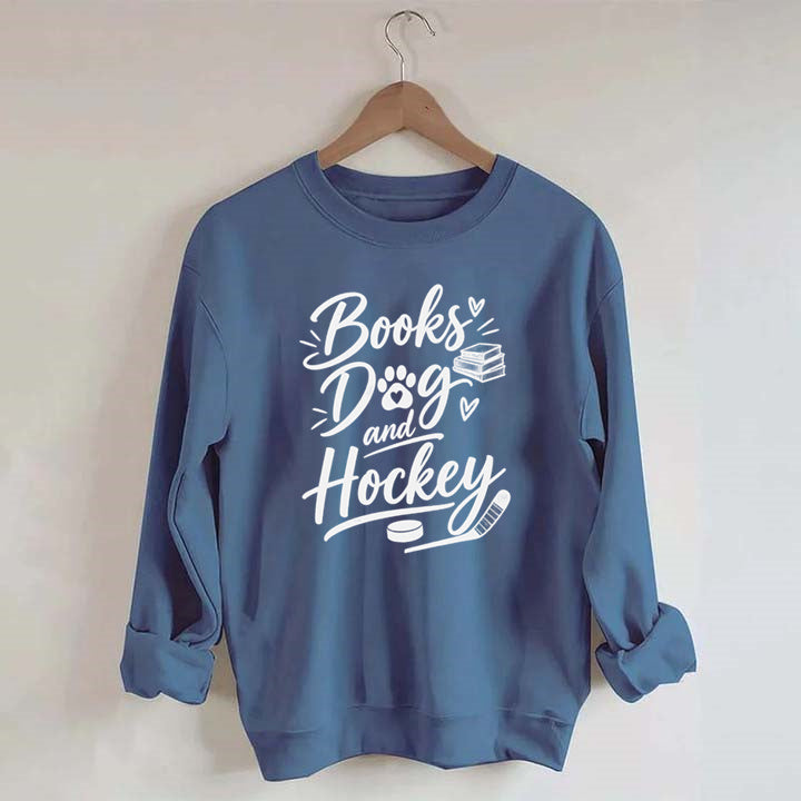 Books Dog and Hockey Sweatshirt