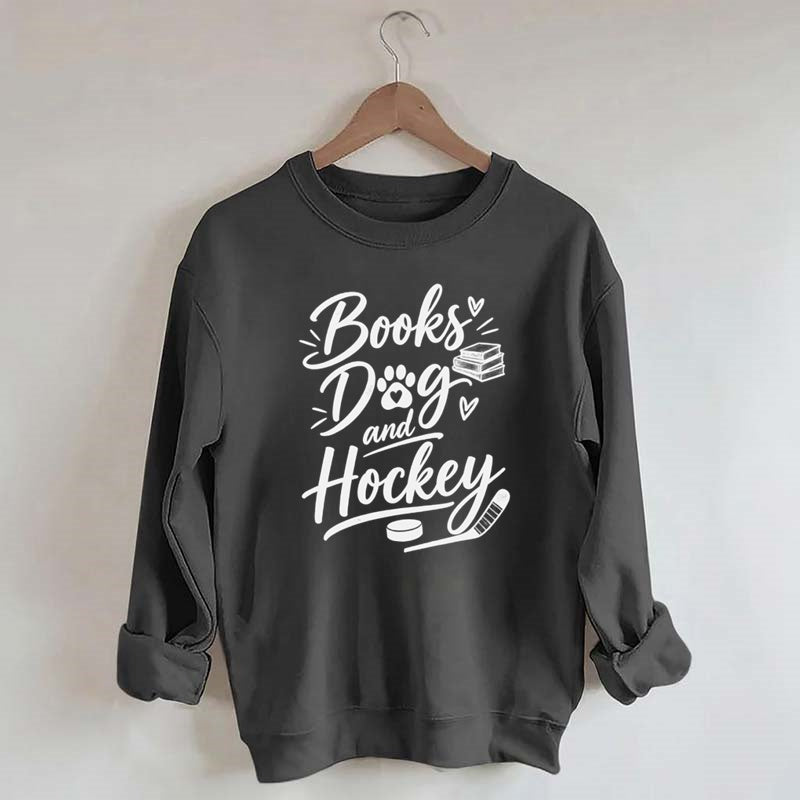Books Dog and Hockey Sweatshirt