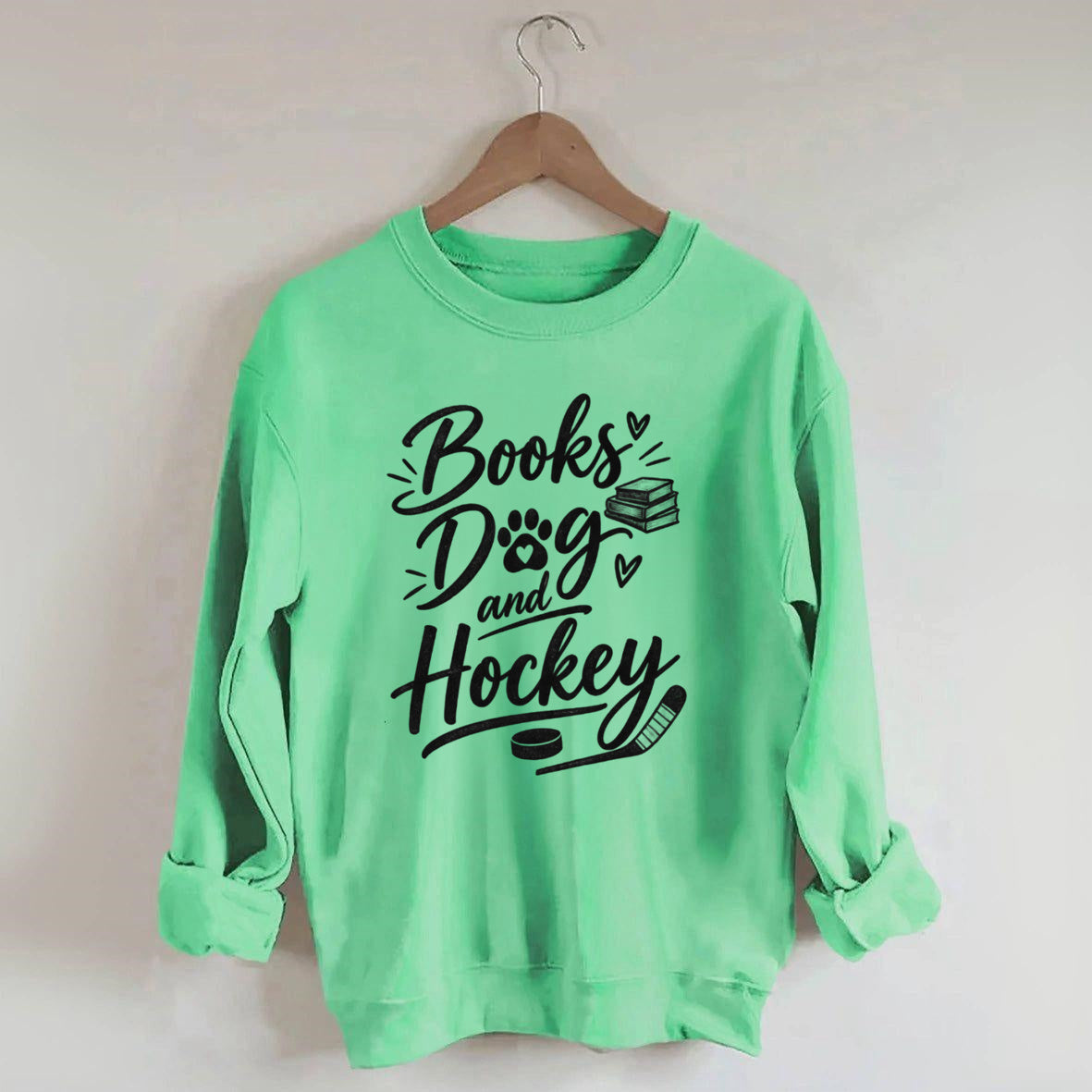 Books Dog and Hockey Sweatshirt