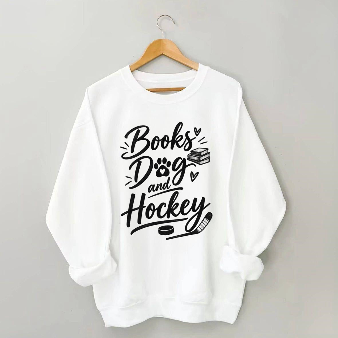 Books Dog and Hockey Sweatshirt