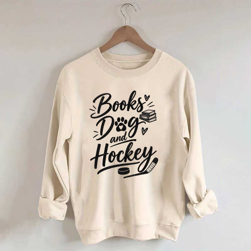 Books Dog and Hockey Sweatshirt