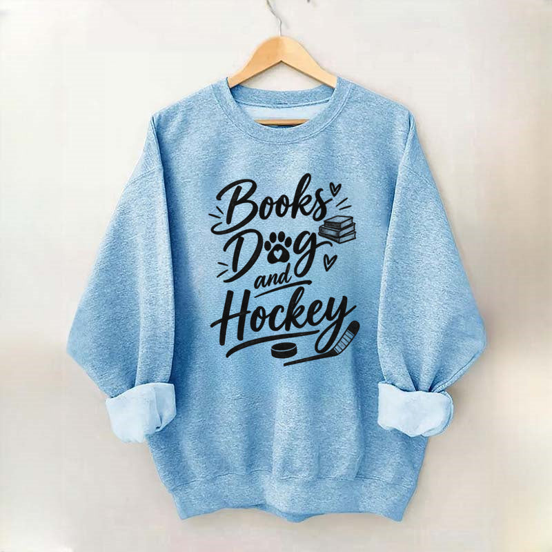 Books Dog and Hockey Sweatshirt