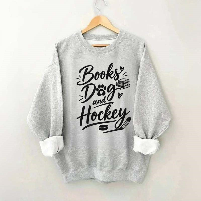 Books Dog and Hockey Sweatshirt