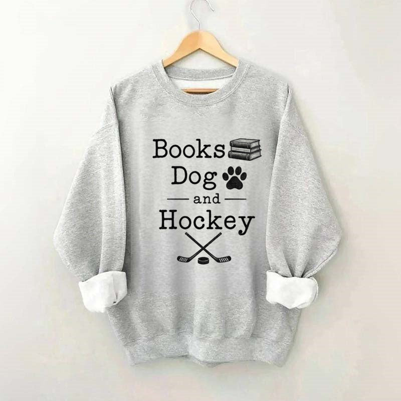 Books Dog and Hockey Sweatshirt