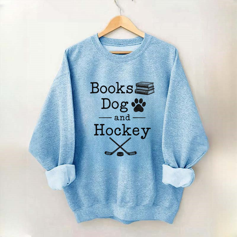 Books Dog and Hockey Sweatshirt