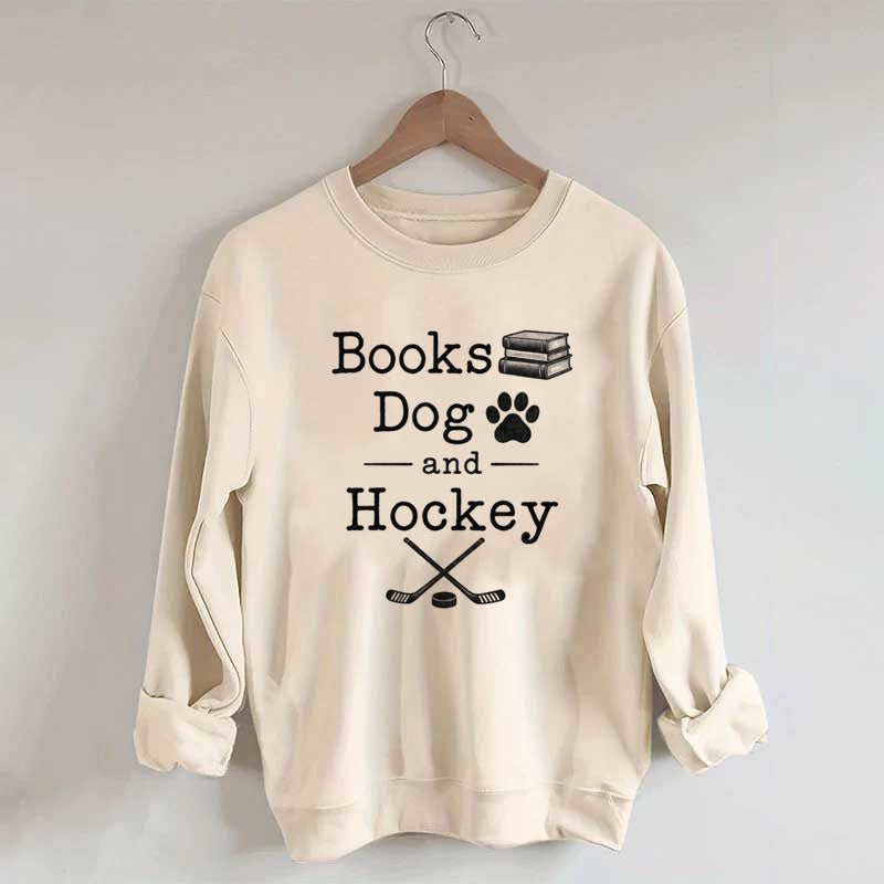 Books Dog and Hockey Sweatshirt