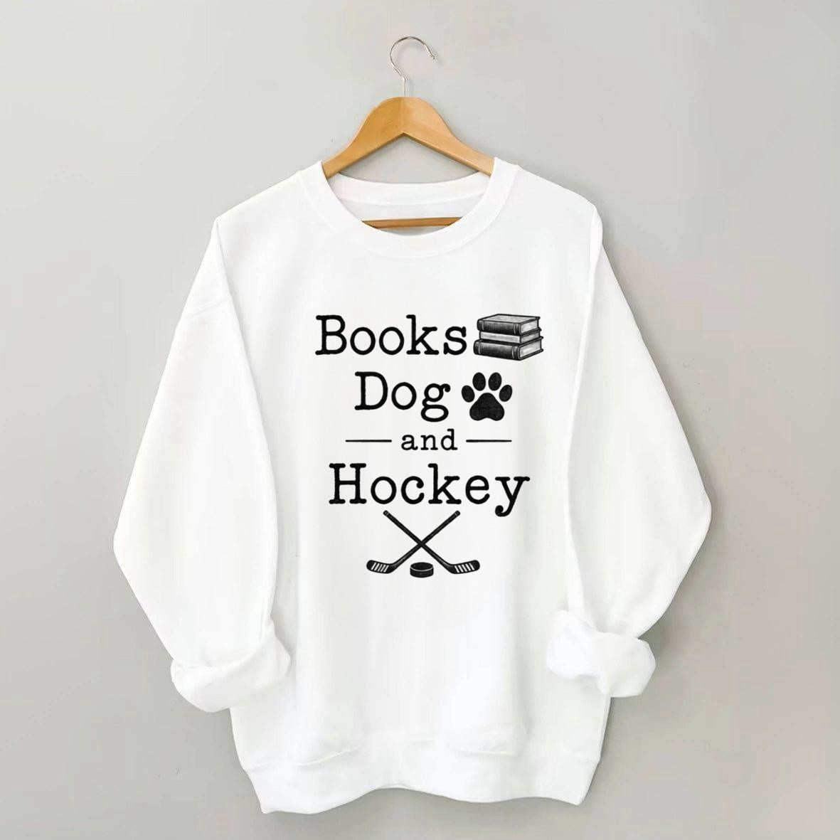 Books Dog and Hockey Sweatshirt