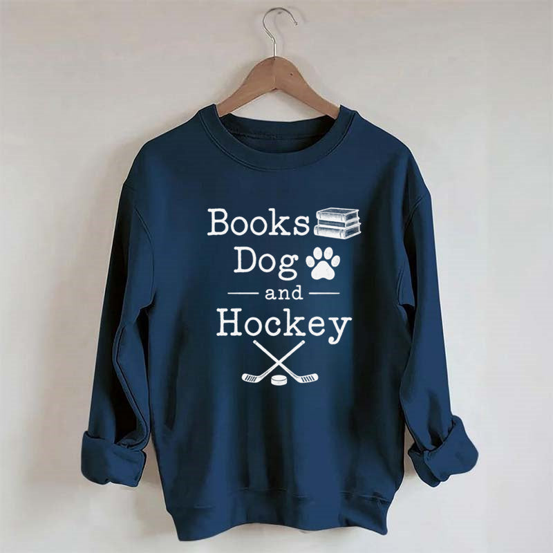 Books Dog and Hockey Sweatshirt