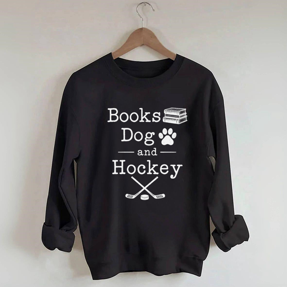 Books Dog and Hockey Sweatshirt