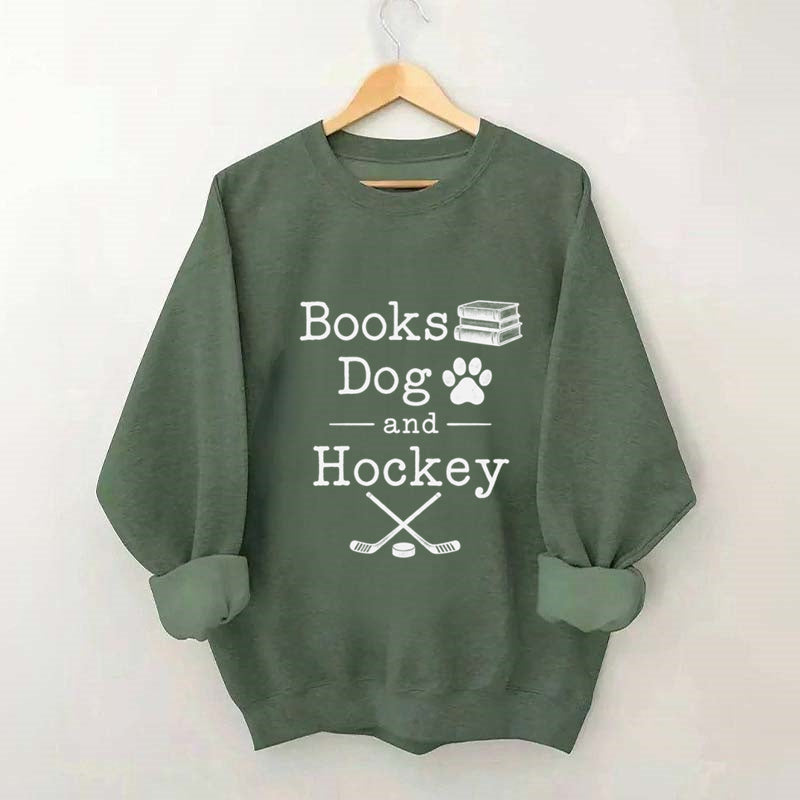 Books Dog and Hockey Sweatshirt