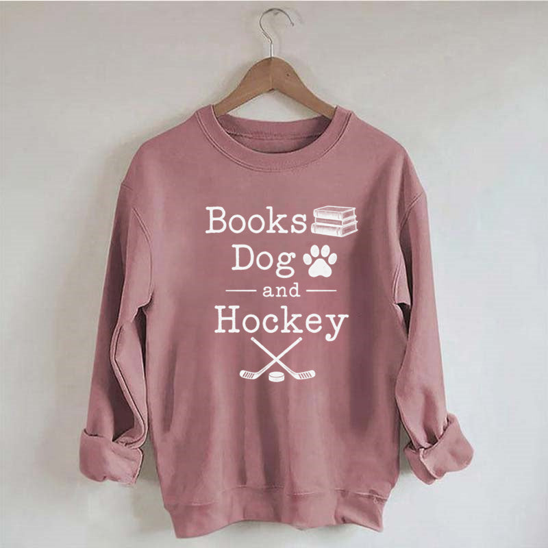 Books Dog and Hockey Sweatshirt