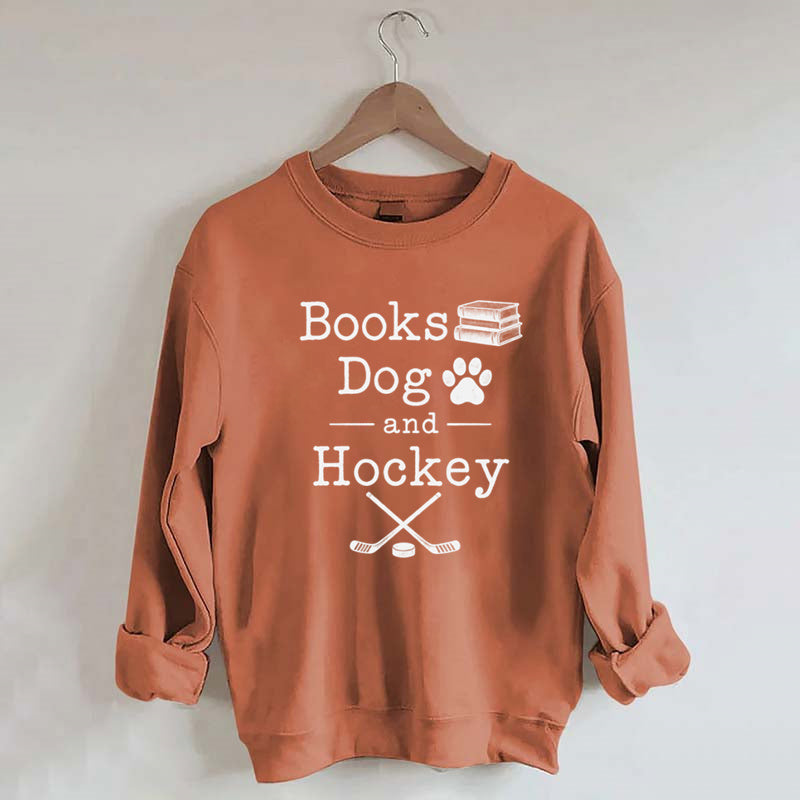 Books Dog and Hockey Sweatshirt