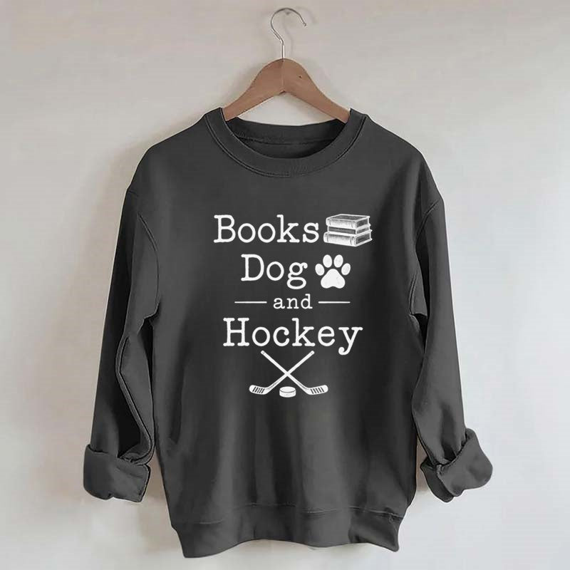 Books Dog and Hockey Sweatshirt