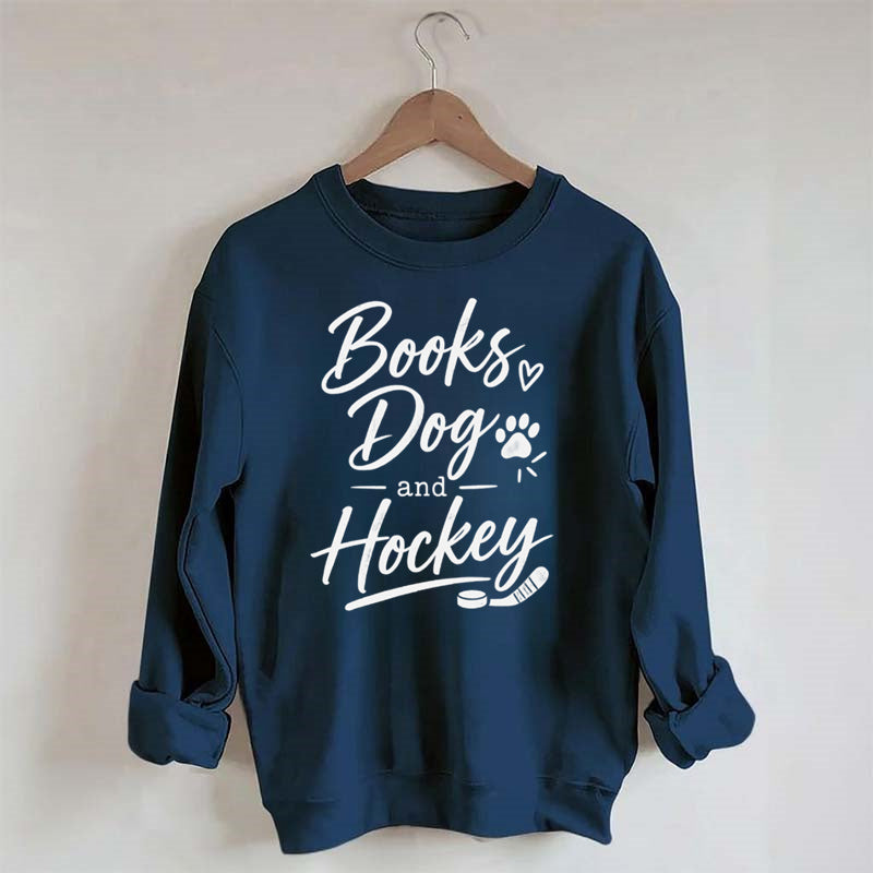 Books Dog and Hockey Sweatshirt