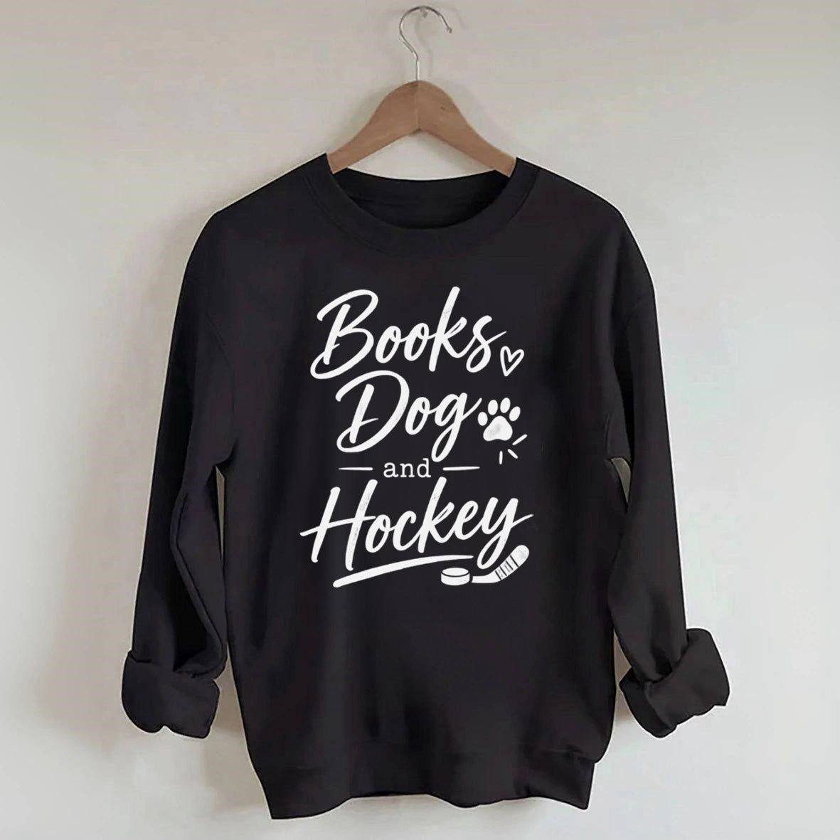 Books Dog and Hockey Sweatshirt