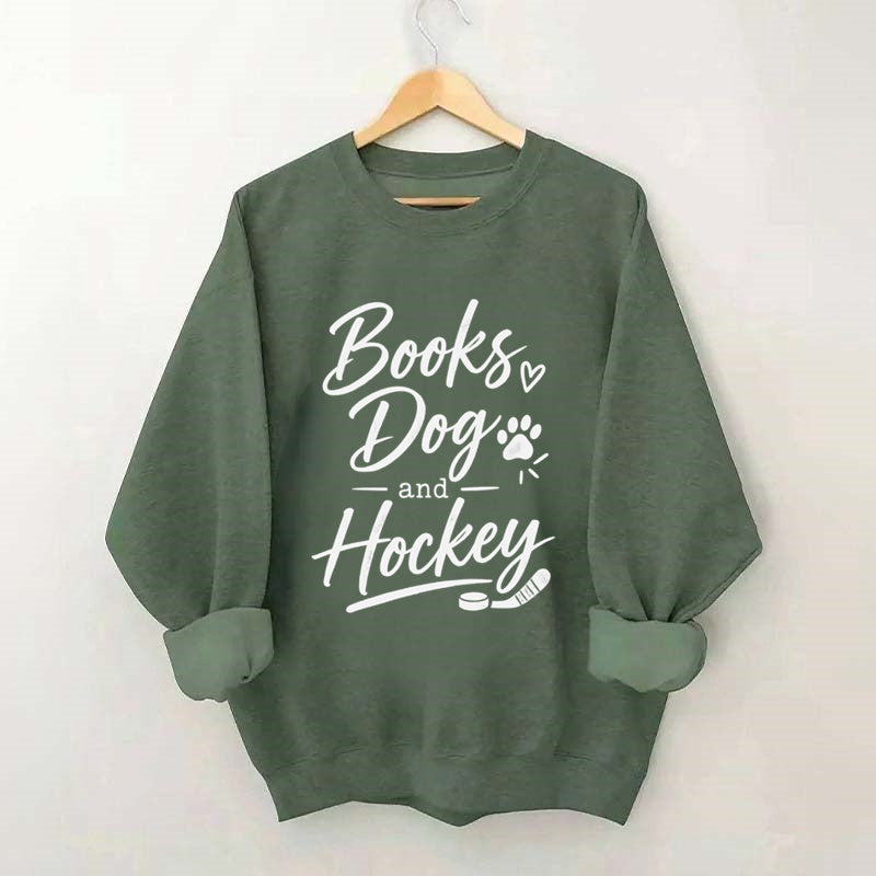 Books Dog and Hockey Sweatshirt