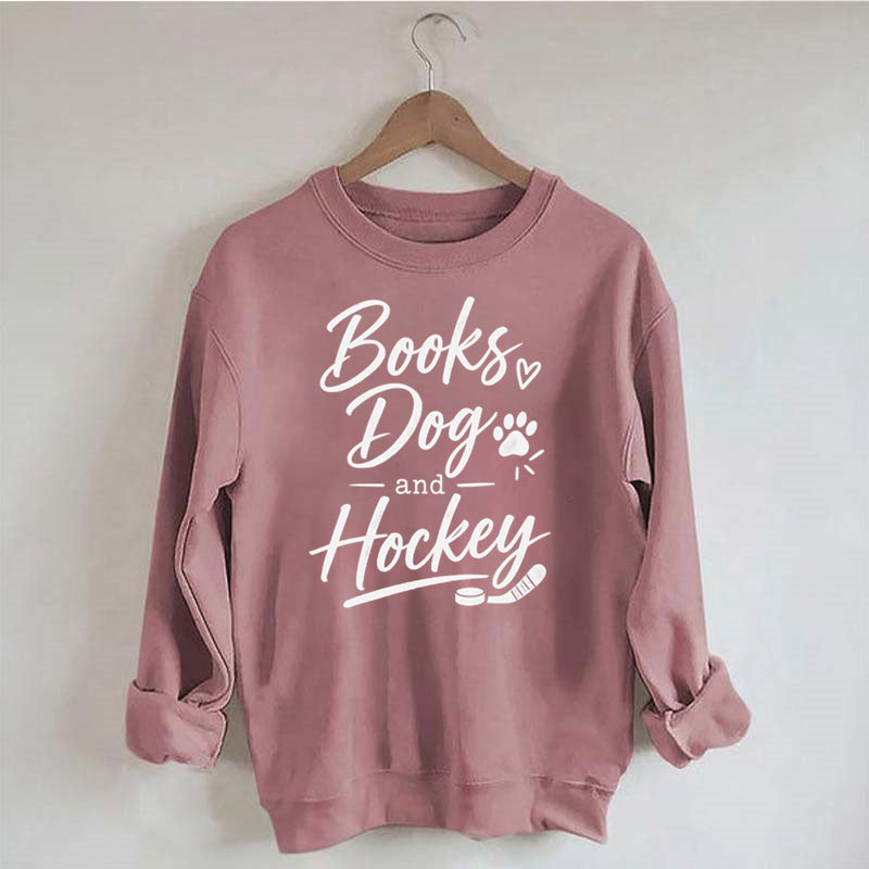 Books Dog and Hockey Sweatshirt