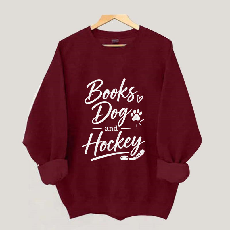 Books Dog and Hockey Sweatshirt