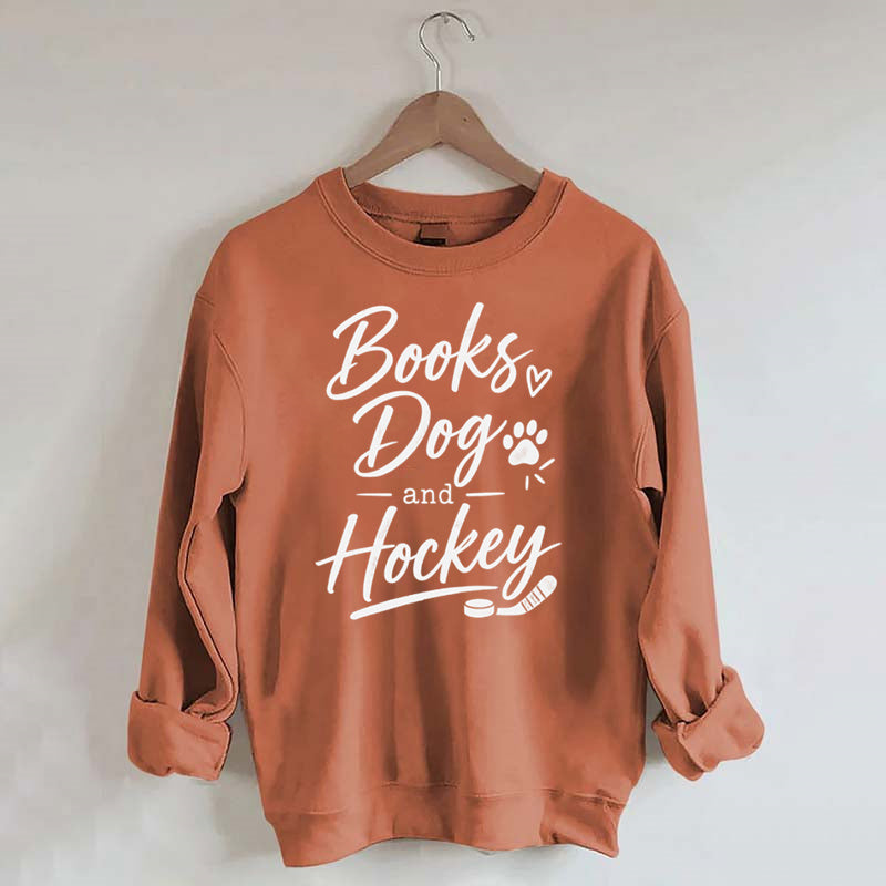 Books Dog and Hockey Sweatshirt