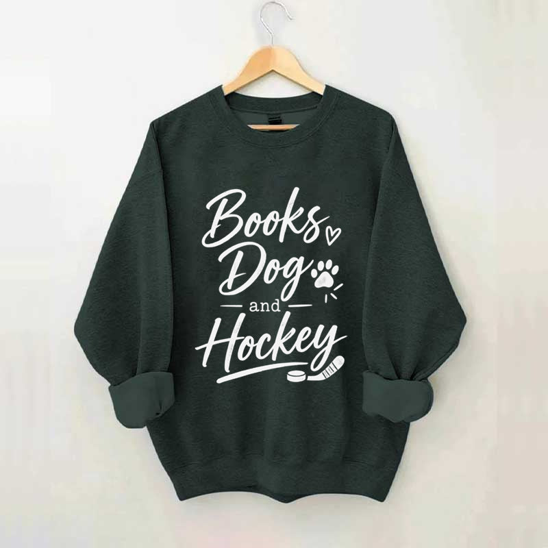 Books Dog and Hockey Sweatshirt