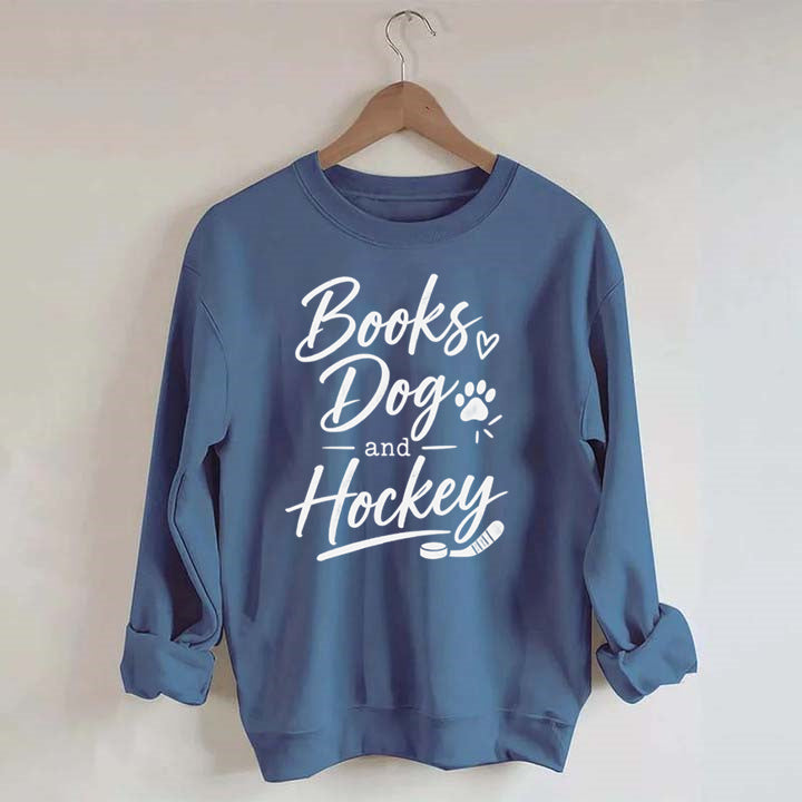 Books Dog and Hockey Sweatshirt