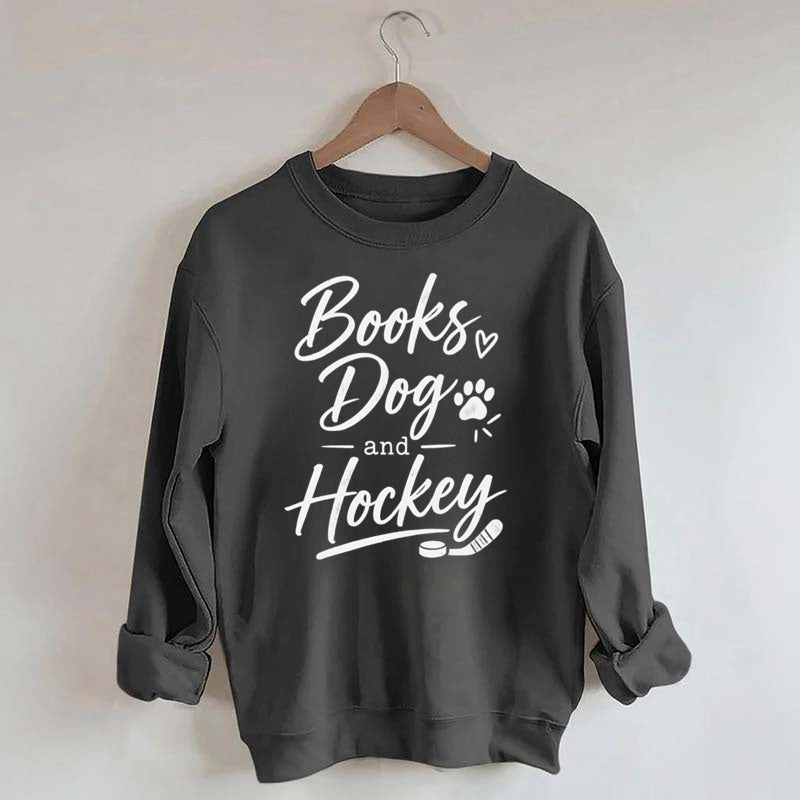 Books Dog and Hockey Sweatshirt