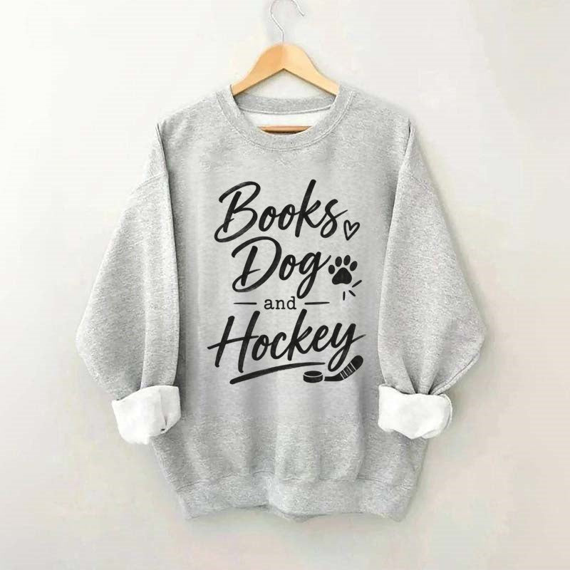 Books Dog and Hockey Sweatshirt