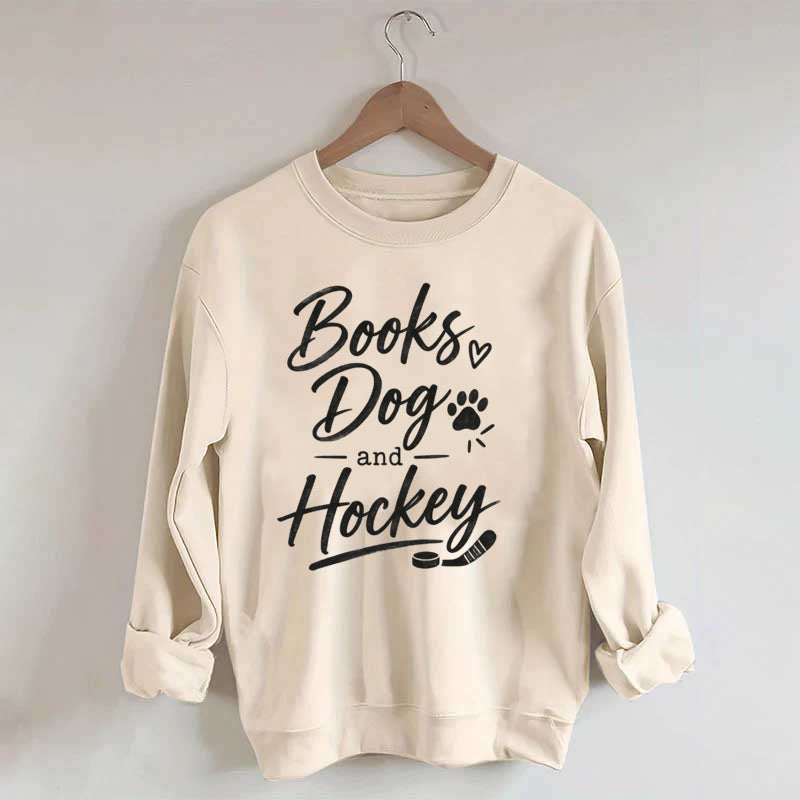 Books Dog and Hockey Sweatshirt
