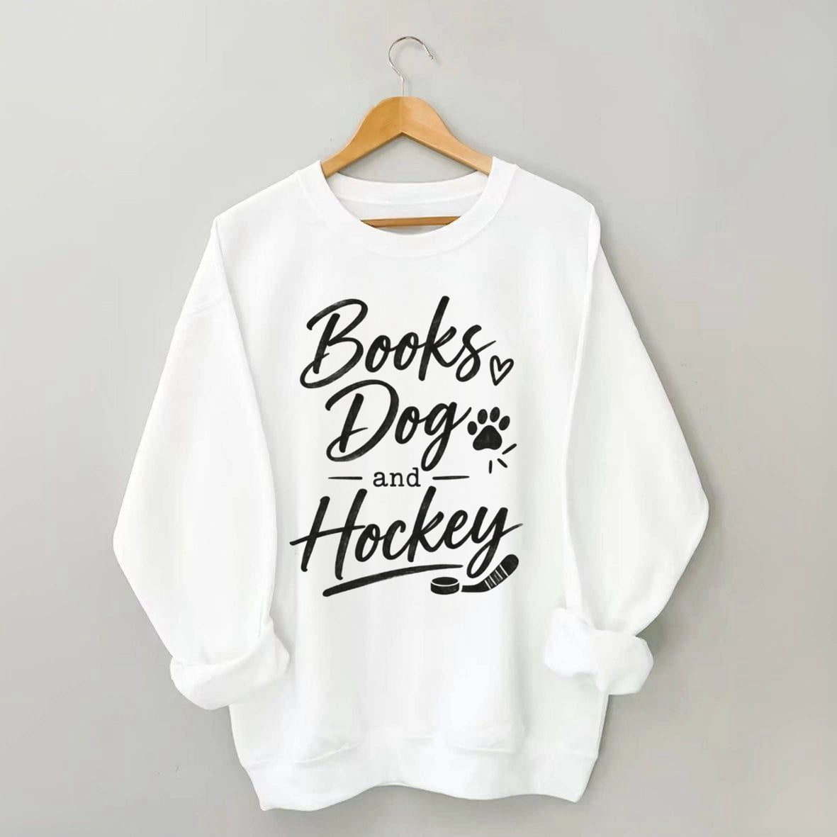 Books Dog and Hockey Sweatshirt