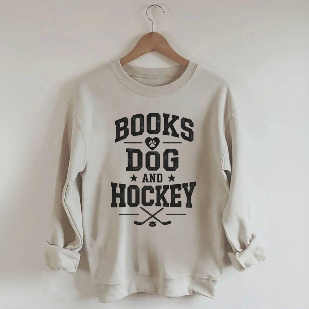 Books Dog and Hockey Sweatshirt