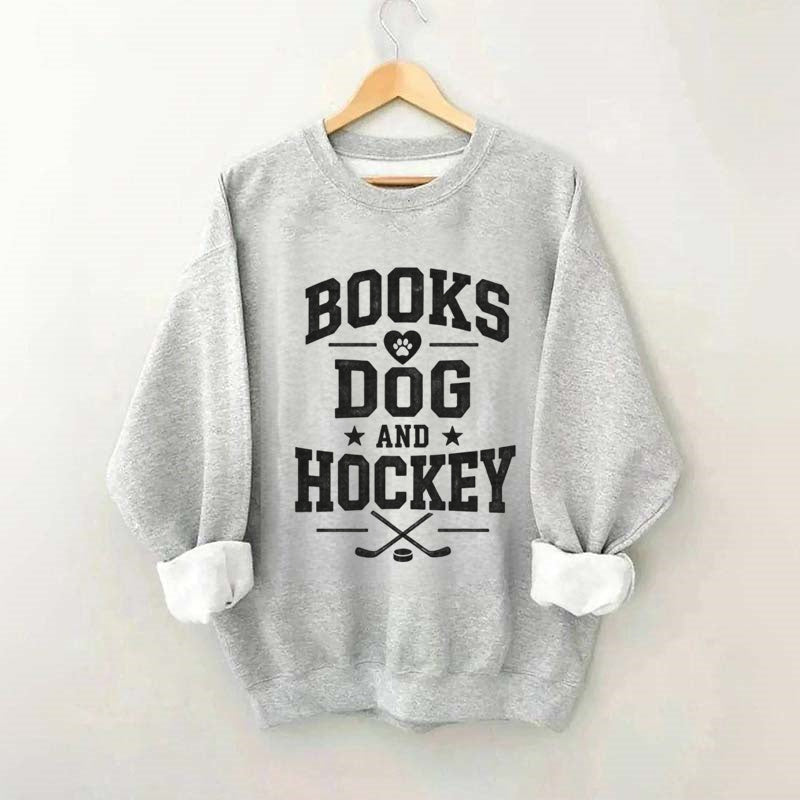 Books Dog and Hockey Sweatshirt