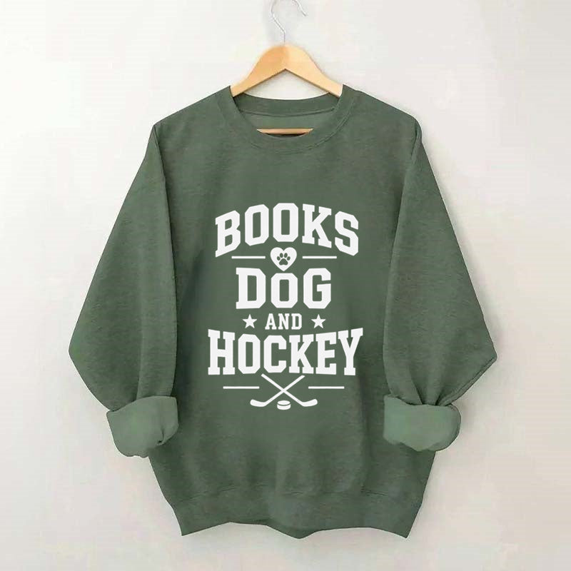 Books Dog and Hockey Sweatshirt