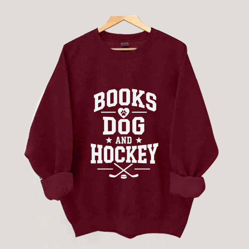 Books Dog and Hockey Sweatshirt