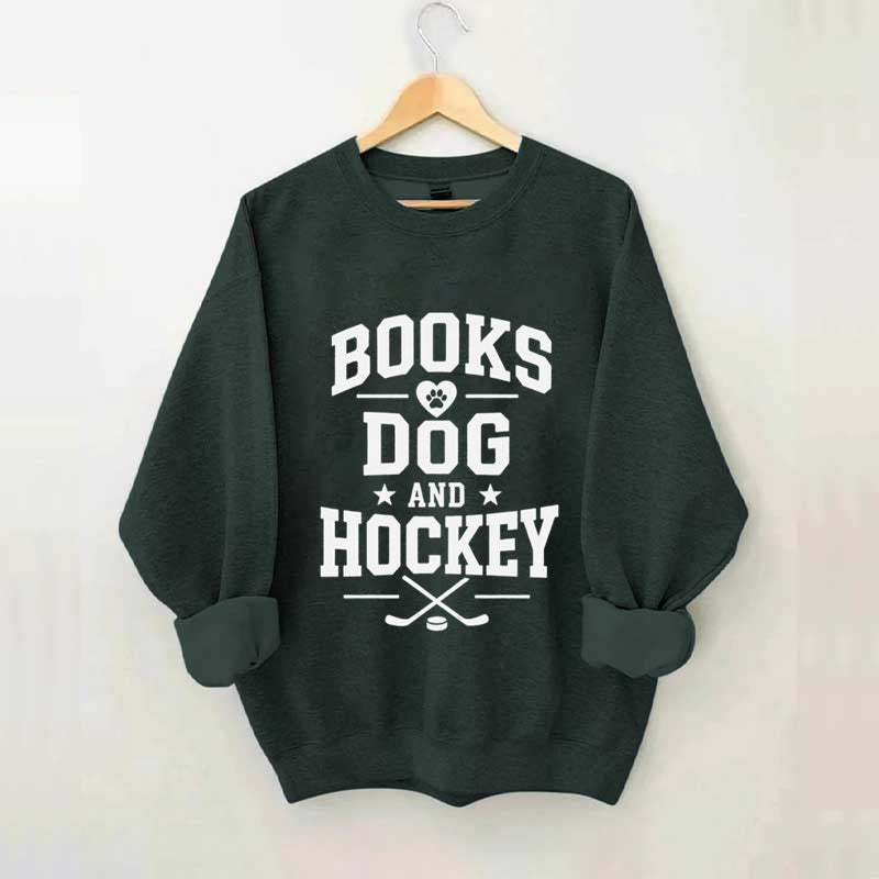 Books Dog and Hockey Sweatshirt