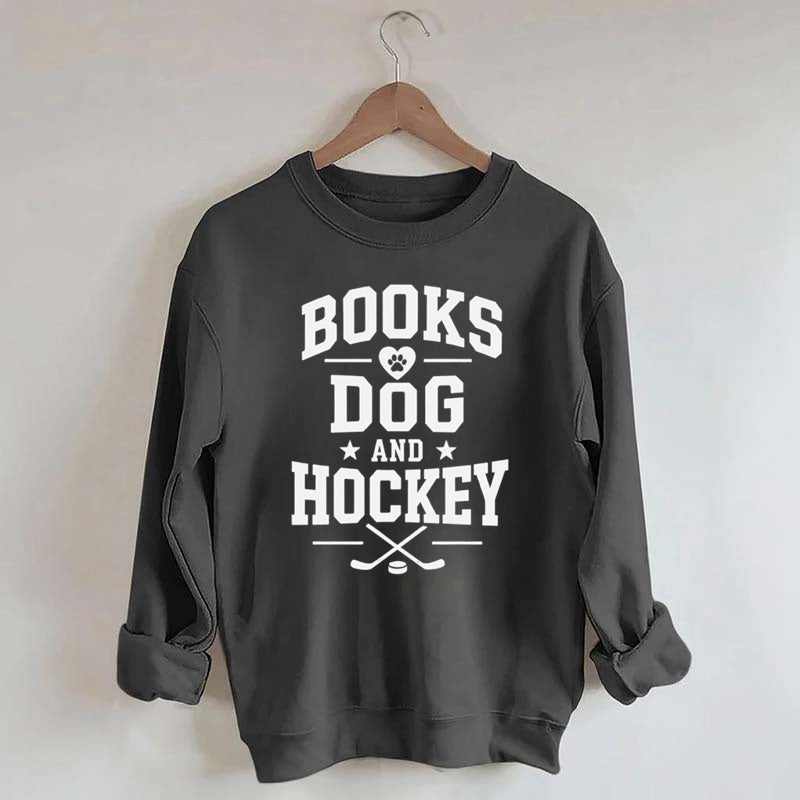 Books Dog and Hockey Sweatshirt