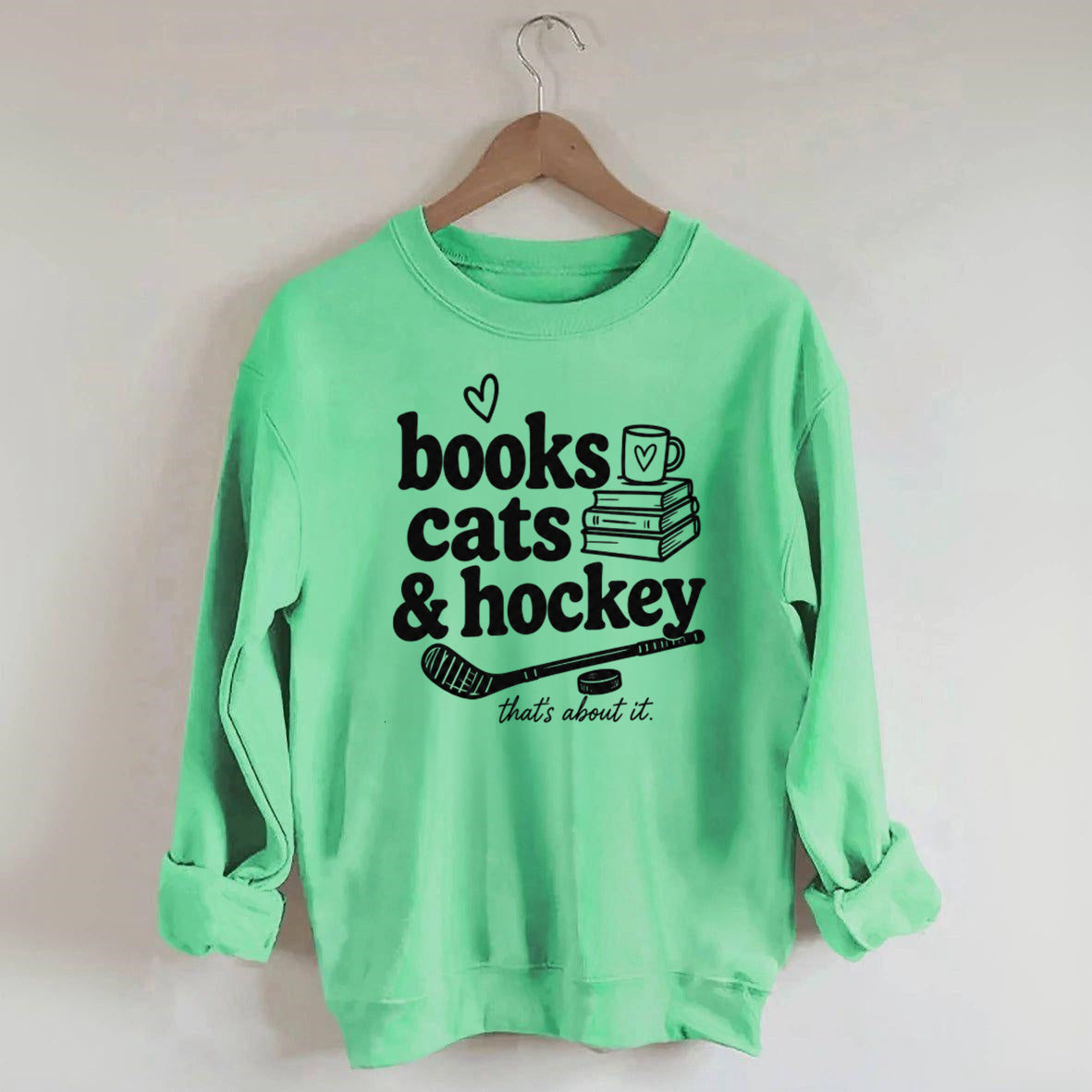 Book Cats & Hockey Sweatshirt