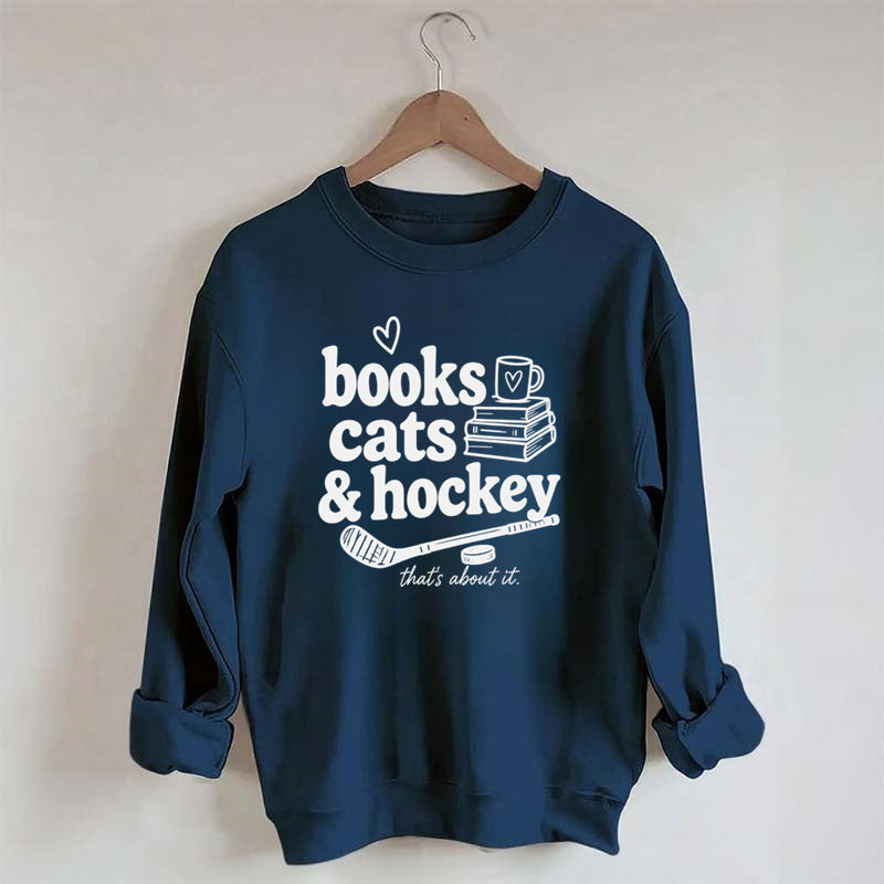 Book Cats & Hockey Sweatshirt