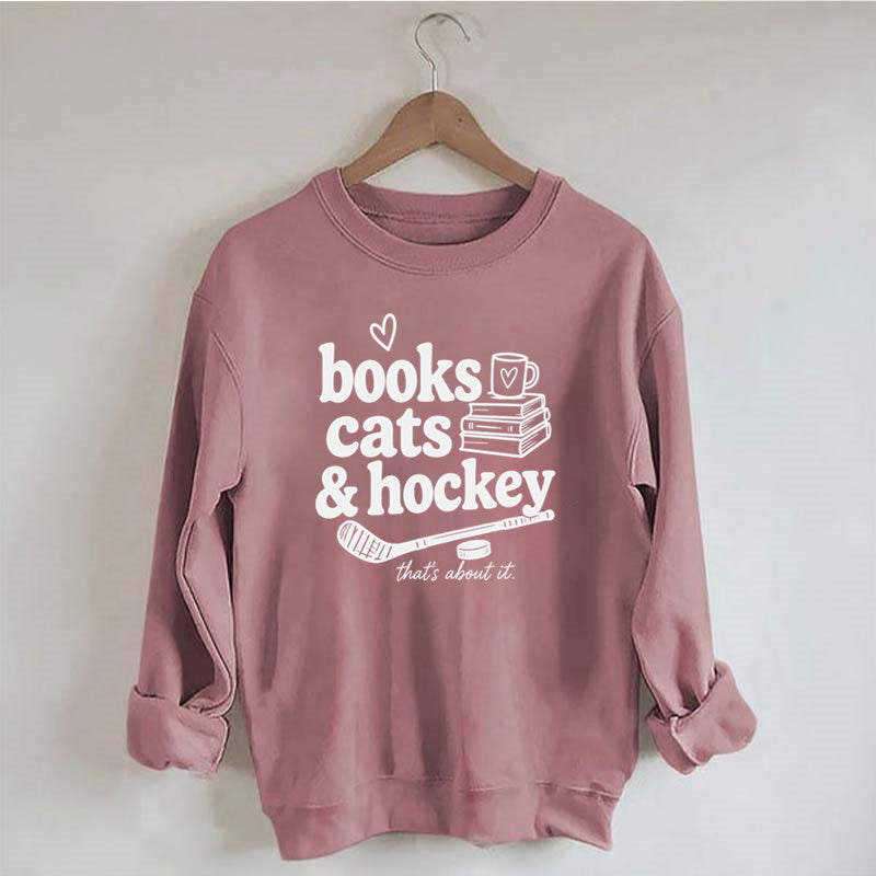 Book Cats & Hockey Sweatshirt