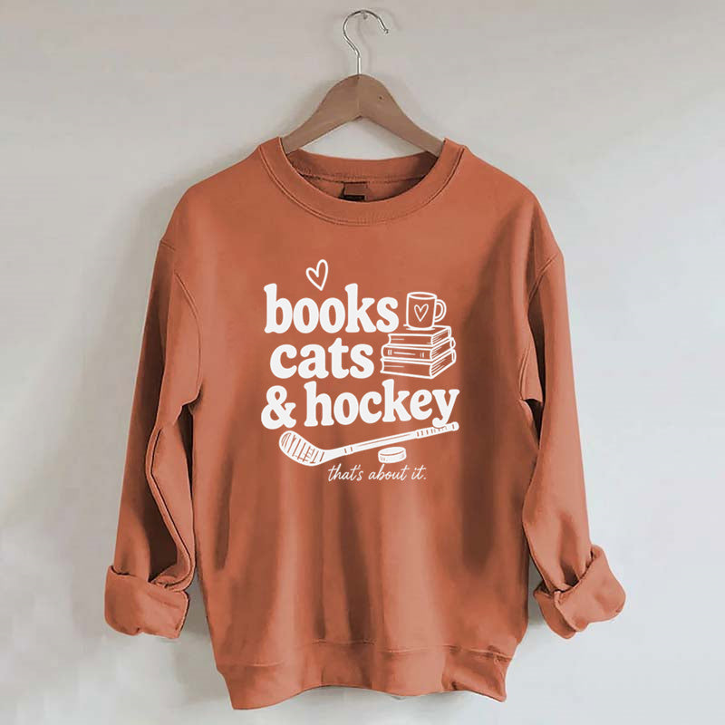 Book Cats & Hockey Sweatshirt