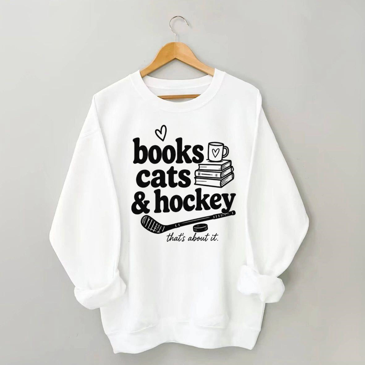 Book Cats & Hockey Sweatshirt