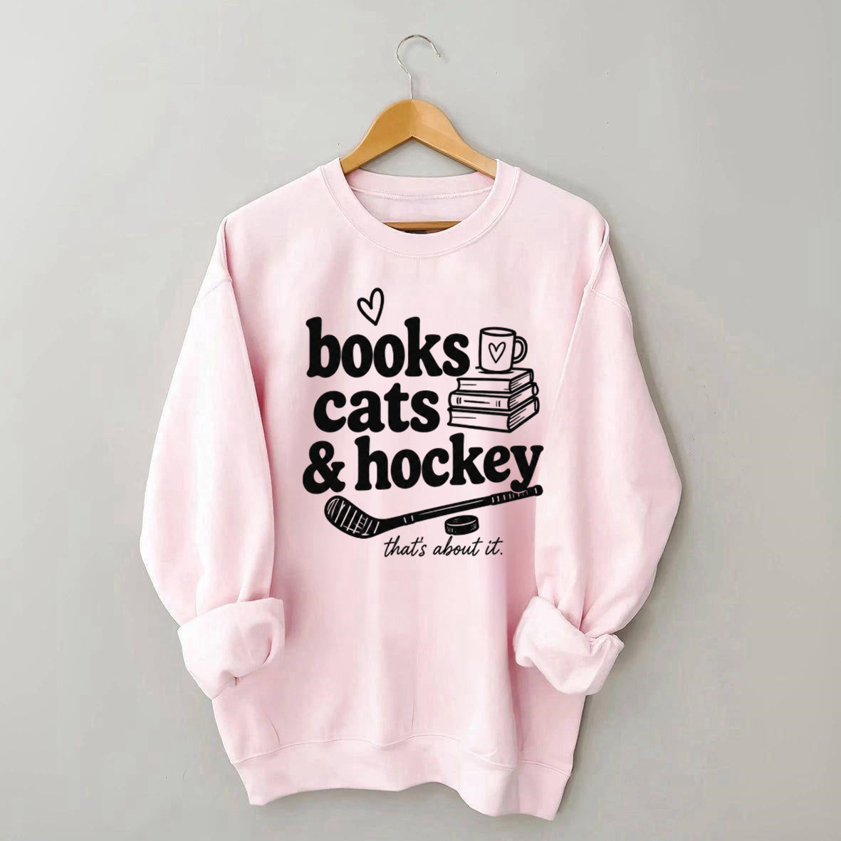 Book Cats & Hockey Sweatshirt