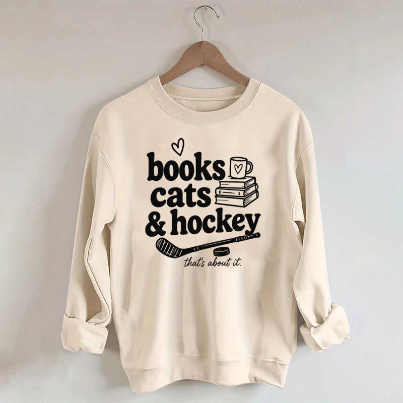 Book Cats & Hockey Sweatshirt