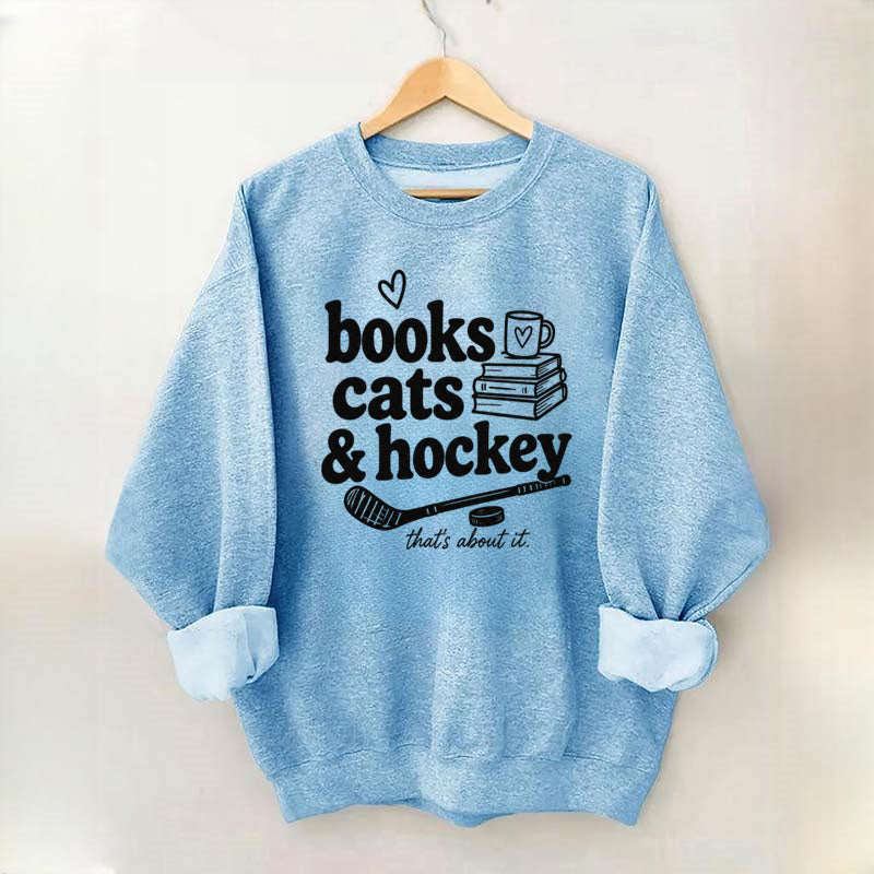 Book Cats & Hockey Sweatshirt