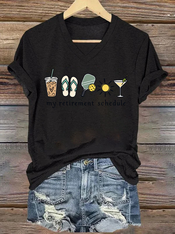My Retirement Schedule – Funny Pickleball Retirement T-Shirt