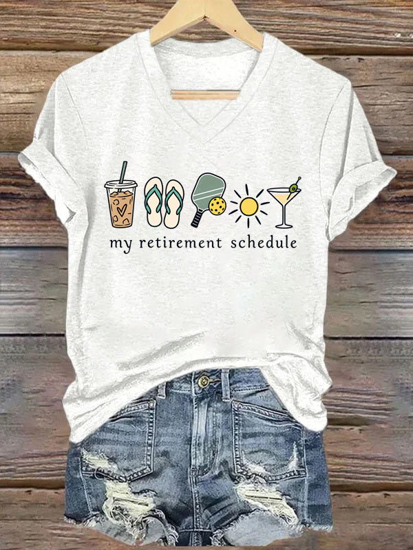 My Retirement Schedule – Funny Pickleball Retirement T-Shirt