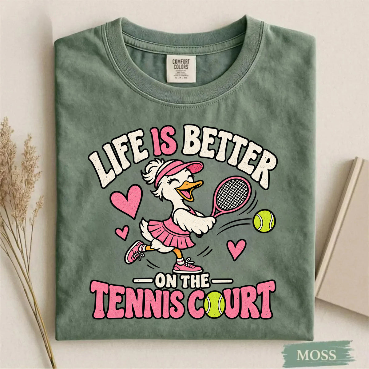Comfort Colors Life Is Better on the Tennis Court Tennis T-Shirt
