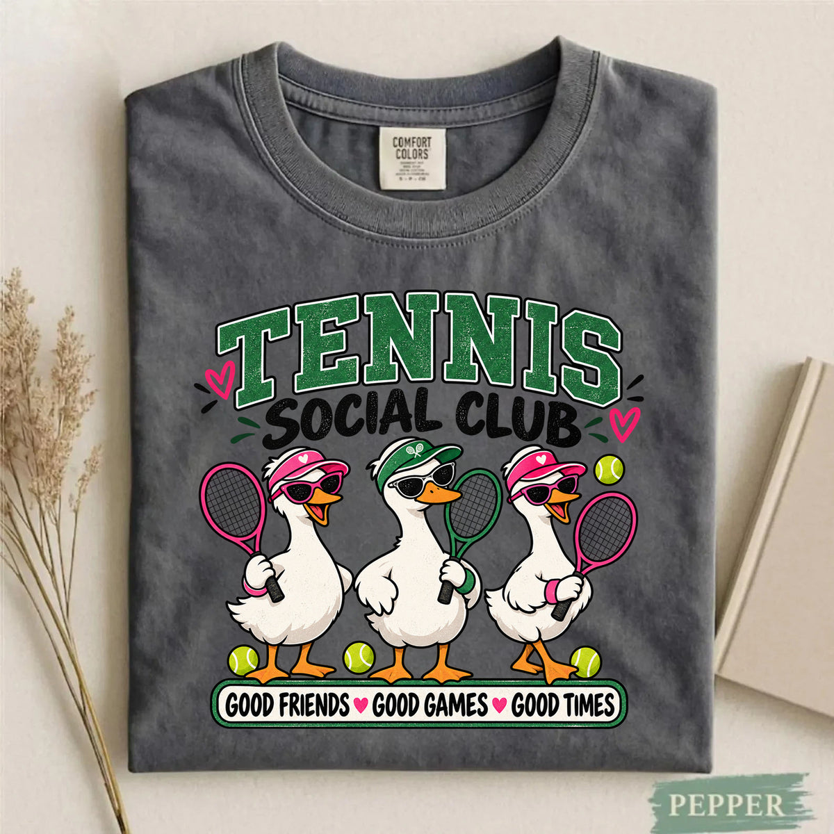 Comfort Colors Tennis Social Club Graphic T-Shirt for Women