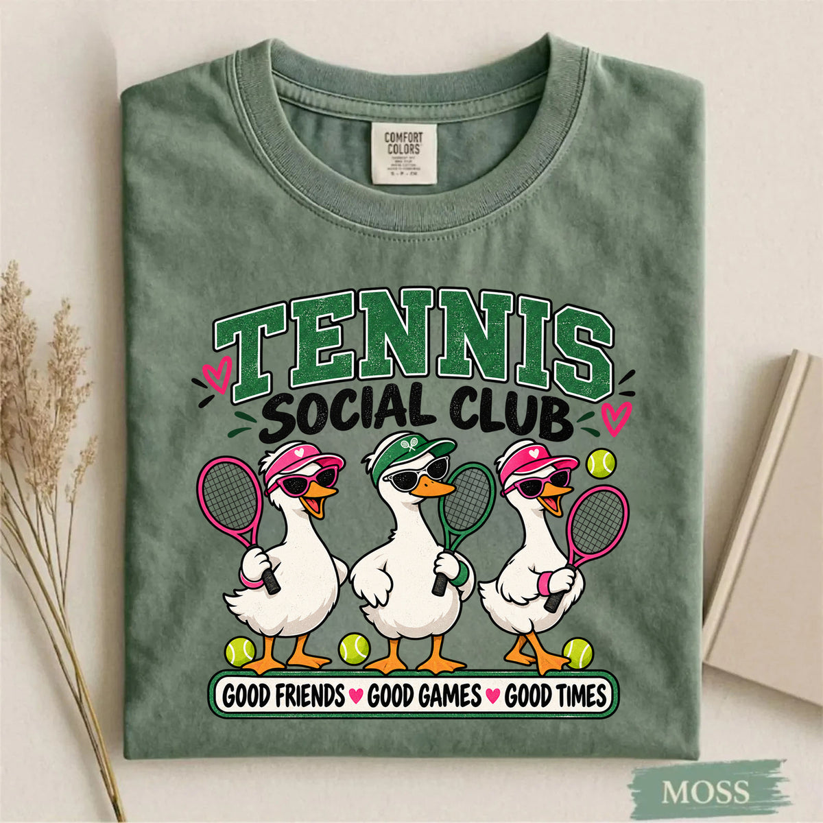 Comfort Colors Tennis Social Club Graphic T-Shirt for Women
