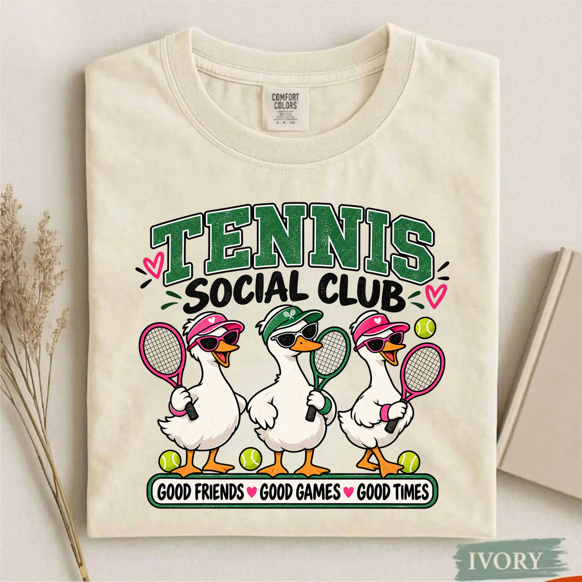 Comfort Colors Tennis Social Club Graphic T-Shirt for Women
